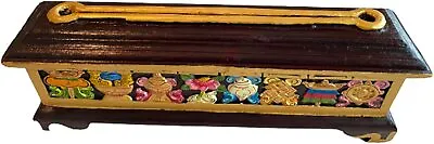 $199.99 • Buy QT S Wooden Incense Burner Holder Stick Box Hand Crafted Tibetan Pagoda In Nepal