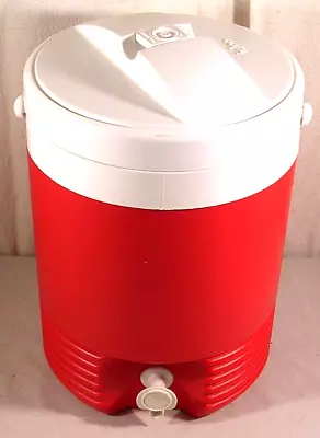 VTG 90s Igloo Legend 2-Gallon Portable Water Cooler Jug Push Spout Red & White  • $16
