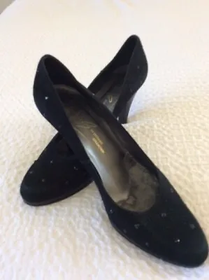 Mary G Black Suede Ladies Court Shoe With  Sparkles  Size 6.5 • £15