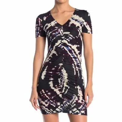 Material Girl Juniors' Ruched Front Bodycon Dress Tie Dye Medium • $17.99