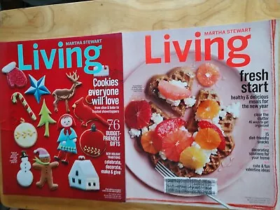 Martha Stewart's  LIVING  Lot Of (2) Back Issues Dec.2013/Jan./Feb. 2014 • $3