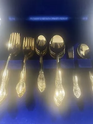 42 PIECE Gold Mid Century Rare International Baroque Silverware Service For 8 • $125