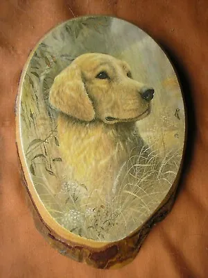$23 • Buy Vintage Souvenir Of Kennywood Golden Labrador Retriever Dog Plaque Tree Trunk