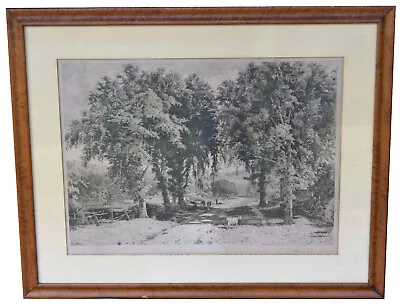 30  Etching Print H. W. Robbins Where Noble Elms Abound Landscape Americana • $279.99