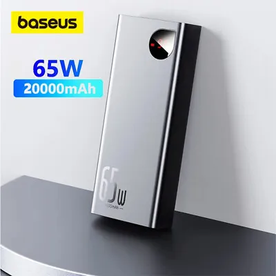 $75.99 • Buy Baseus 20000mah Power Bank 65W PD Quick Charging Powerbank For Smartphone Laptop