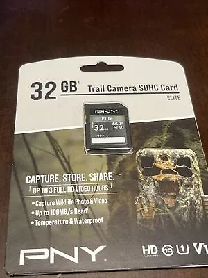 PNY Elite Class 10 U1 V10 SD Flash Memory Card 32GB Trail Camera Card • $4.98