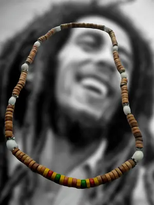 Rasta Roots Bob One Love Wood Men Women Reggae Jamaica Fashion Gift Necklace • $24