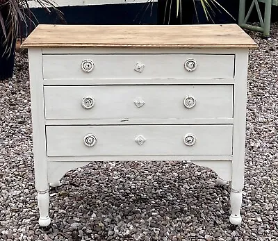 Antique Oak Chest Of 3 Drawers Edwardian Bedroom Shabby. Chic • £175