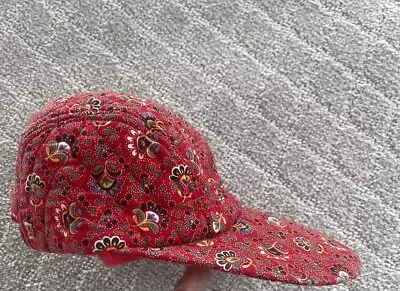 Vera Bradley Vintage Colette Red 1995 Five Panel Hat Cap Elastic Back • $19