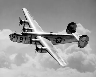 USAF Consolidated B-24 Liberator Bomber In Flight WWII 8x10 Photo 234a • $7.43