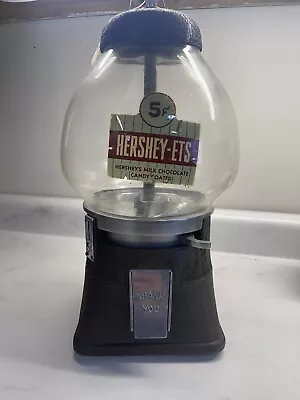 Vintage HERSEY-ETS Milk Chocolate Candy Coated 5 Cent Working Gumball Machine • $249.99