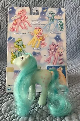 RARE 1985 MLP Flutter Pony Peach Blossom W/Backcard1 WingRibbonInsertSticker • $29.85