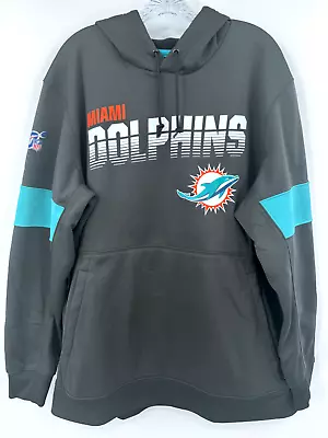 Miami Dolphins Nike Nfl 100 Grey W/ Aqua Detail & Stripe On Arms Hoodie 2xl • $69.99