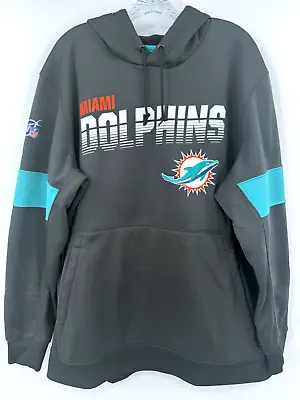 Miami Dolphins Nike Nfl 100 Grey W/ Aqua Detail & Stripe On Arms Hoodie 4xl • $60.99