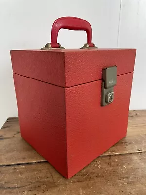 Vintage Retro Red 7” Vinyl Record Storage Box Carry Case Record Box • £19.99