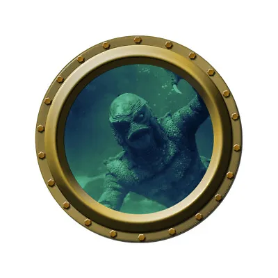 The Creature From The Black Lagoon Watches You Porthole Wall Decal • $6