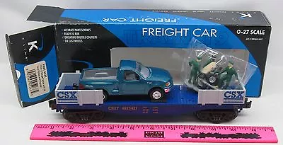 K-Line ~ K661-1431 CSXT O Gauge Flatcar With '98 Ford Pickup And Figures • $50