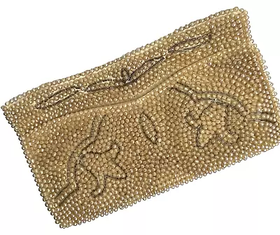 VTG Clutch Purse Handbag Japan Pearl Beaded Cosplay Costume Evening Retro 1940s • $6.97