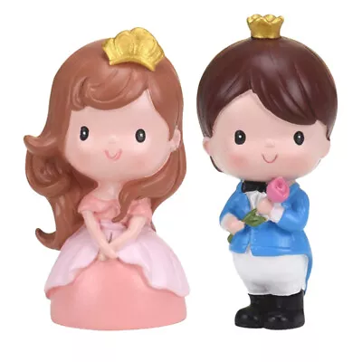  2 Pcs Prince Figurine Souvenir Dolls Princess Ornament Decorate • £11.69
