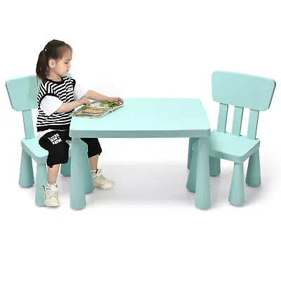 3 Pcs Kids Table And Chair Set Toddler Activity Center Children Furniture Green • £67.95