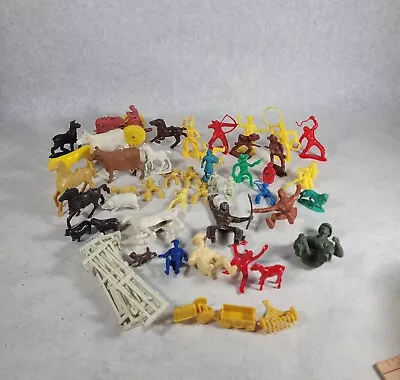 Lot Of Assorted Vintage Playset Farm Cowboy Indian Animal Others Marx -  Tim Mee • $29.50