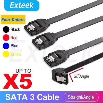 $10.75 • Buy 39cm SATA 3 III 3.0 Data Cable 6Gbps For HDD SSD With Angle And Lead Clip