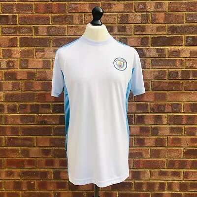 Manchester City Football Activewear Sports Training Shirt Top Jersey - Size L • £14.95