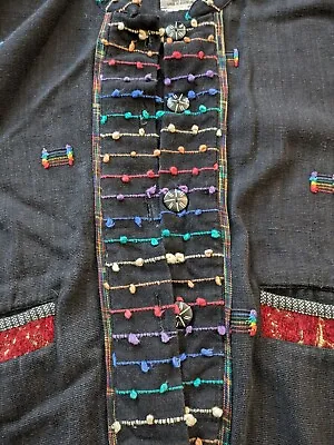 Veranda Wear Guatemala Rainbow Embroidered Button Cardigan  • $109