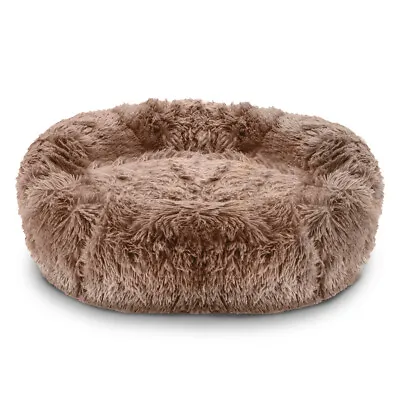 £19.95 • Buy Pawamore Dark Brown Soft Pet Calming Anxiety Donut Cushion Warm Nest Cat Dog Bed