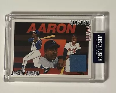 2021 Edition Jersey Fusion Hank Aaron Game Worn Blue Jersey Patch Braves Sealed  • $49.99