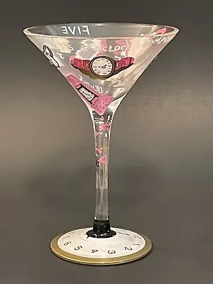 Lolita  It's 5 O'Clock Somewhere  Love My Martini Glass Hand Painted Whimsical • $13