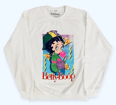 Betty Boop Unisex Officially Licensed Vintage Art Crewneck Sweatshirt - White • $24.98