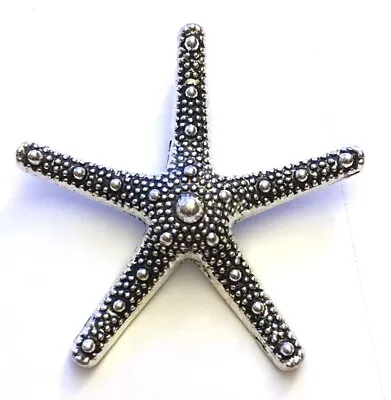 60mm Antique Silver Pewter Sea Star Fish Starfish Charm Pendant (1) • $3.99