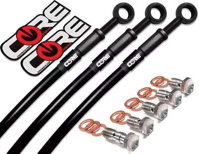 Suzuki GSXR 1000 Brake Lines 2005 2006 Front-Rear Black Stainless Steel Braided • $168