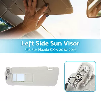 Passenger Side Left Sun Visor W/ Mirror TDY1-69-320 For Mazda CX-9 2010-2015 • $56