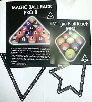 Magic Ball Rack™ Pro (8 9 & 10 Combo Pack) 2 Piece Billiard Rack Set • $16