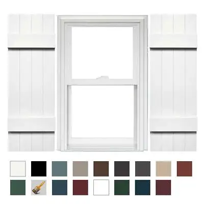 Mid America 4 Board And Batten Joined Vinyl Shutters (1 Pair) • $69.29