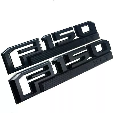 2pcs OEM F150 XLT Emblems Fender Badges 3D For F-150 XLT  Black Genuine New • $35.16