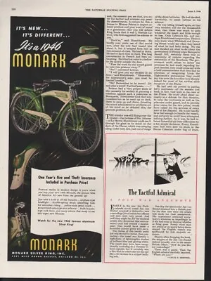 1946 Monark Bicycle Custom Sport Silver King Pedal Bike Plane Chicago Ad 11604 • $21.95
