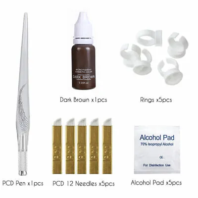 £14.39 • Buy Permanent Makeup Microblading Kit Eyebrow Tattoo Supplies Tattoo Ink Needles Pen