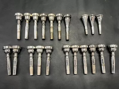 Trumpet + French Horn Mouthpiece Lot (21) Total -Vincent Bach Olds Misc • $50