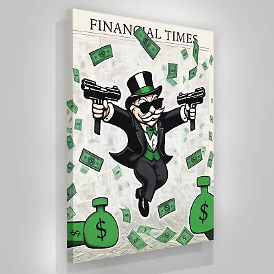 Money Robber Wall Art Motivational Canvas Print Financial Wealth Decor Money • $69.95