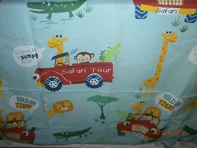 George Safari Tour Wild Animal Children Single Duvet Cover Set Cotton Polyester • £9.89