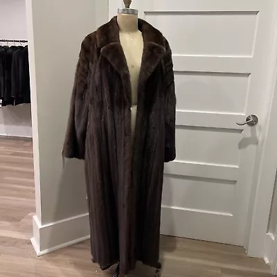 Natural Demi Buff Mahogany Mink Fur Long Swing Coat Fully Let Out XXL  • $1495