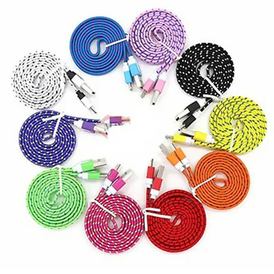 Flat Braided Fast Speed Charger Cable Power For MICRO USB Samsung LG HTC Nokia • $6