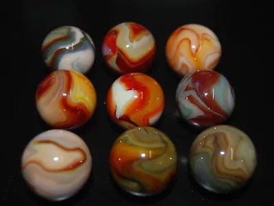 Nine Jabo Classic Marbles Large 15/16   Keepers A-69 • $19.95