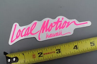 LOCAL MOTION Hawaii Clear Neon Pink White Sexy 80's LM2 Vintage Surfing STICKER • $21