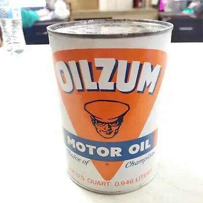 NOS Vtg Oilzum 70wt Motor Oil Can Great Graphics Full QT Harley Motorcycle Graph • $29.99