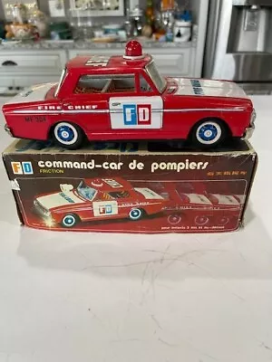 1960's Vintage MF204 Tin Fire Chief Friction Car With Box - Car Is New Old Stock • $28.95