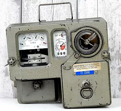 £129.99 • Buy Vintage Electricity Meter Prepayment Coin Money Operated Electric Retro #C
